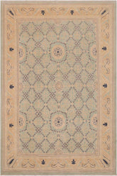 handmade Traditional Kafkaz Green Tan Hand Knotted RECTANGLE 100% WOOL area rug 9 x 12